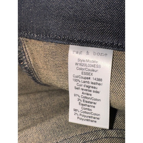 Rag & Bone Leather‎ Coated Skinny Jeans Dark Wash Denim Pants Size 30 - Picture 9 of 13